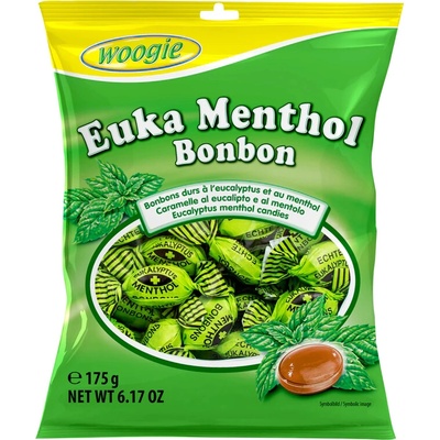 Woogie eukalyptovo-mentolové bonbony 175 g