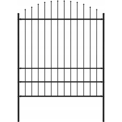vidaXL Zahradní plot s hroty ocel (1,75–2) x 1,7 m černý