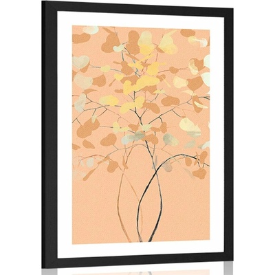 Plakát s paspartou kouzlo větvičky - 20x30 black
