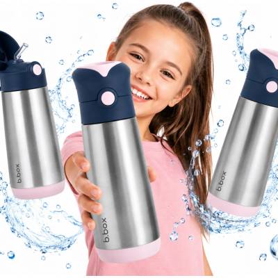 b.box Termoska na pití s brčkem 500 ml Indigo Rose