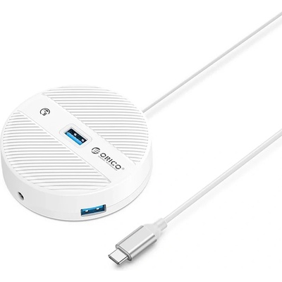 ORICO хъб HUB USB3.1 Type-C 4 port - 4 x USB3.0 White, Audio/Mic x 1 - YS4-C3-03-WH-BP (YS4-C3-03-WH-BP)