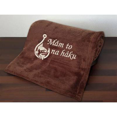 Povlečení Plus Deka pro rybáře Mám to na háku hnědá 150x200