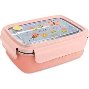 Miniland Детска метална кутия за обяд Miniland - Butterfly, 800 ml (89700)