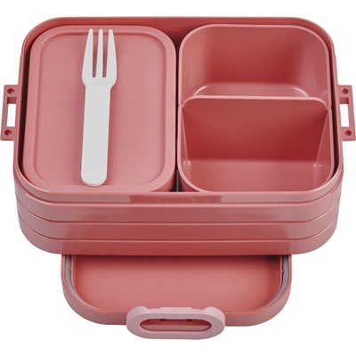 Mepal | Lunchbox Take A Break midi | Box na oběd s praktickými přihrádkami | Prostor až pro 4 sendviče | 900 ml | Vivid Mauve