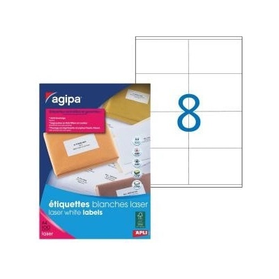 Etikety laser 105x72mm Agipa A4 100 hárkov