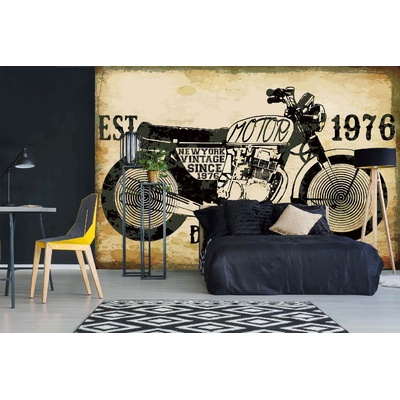DIMEX ART Самозалепваща се флизелинова фототапета ретро плакат за мотоциклет 375 x 250 см