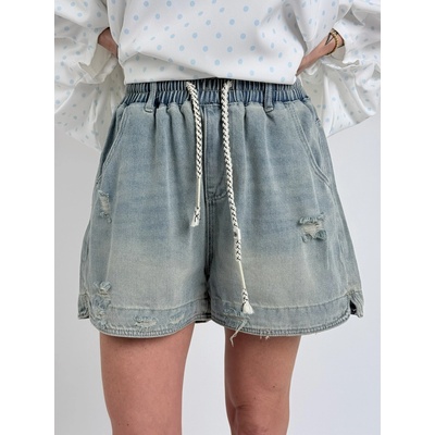 Voga Móda džínsové šortky short -1096 modrá