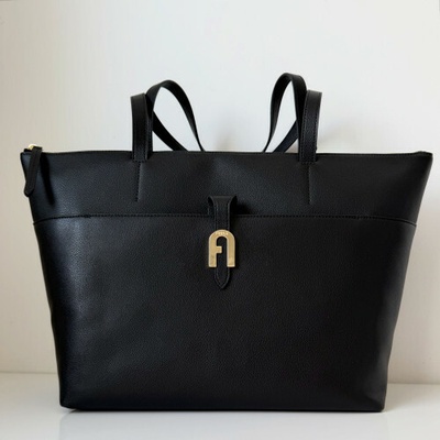 Furla shopper tote čierna zlatá LG