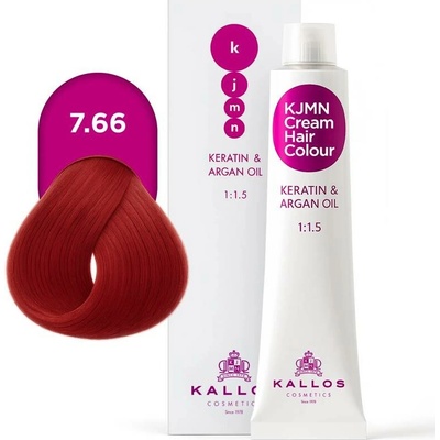 Kallos KJMN s keratinem a arganovým olejem 7.66 Medium Red Blond Cream Hair Colour 1:1.5 100 ml