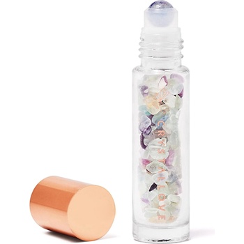 Crystallove Fluorite Rainbow Oil Bottle roll-on s kryštálmi plniteľný 10 ml