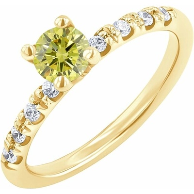 Eppi Zásnubný prsteň s certifikovaným fancy yellow lab grown diamantom Mae RE45202