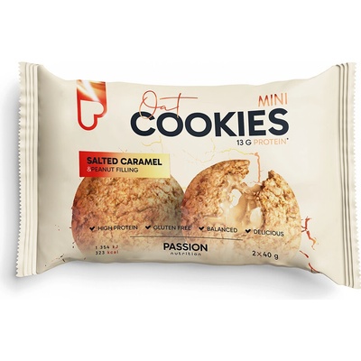Passion nutrition Passion ovesné mini cookies arašídová 2 x 40 g