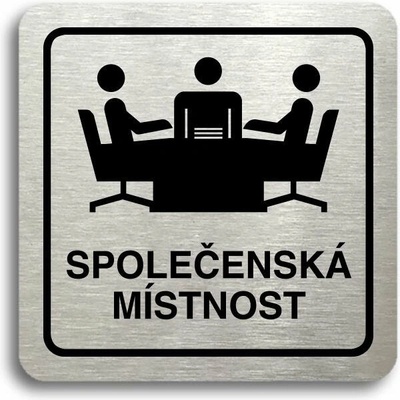 Accept Piktogram "společenská místnost" (80 × 80 mm) (stříbrná tabulka - černý tisk)