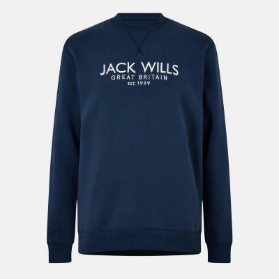 Jack Wills Мъжка блуза Jack Wills Belvue Logo Sweatshirt Mens - Navy