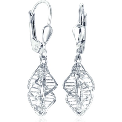 Gemmax GLEWN2145 Zlaté visací náušnice spirály bílé zlato GLEWN-21451