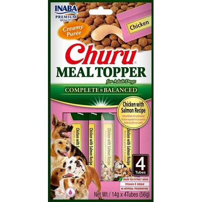 INABA Churu Dog Meal Topper kuracie a losos 4 x 14 g