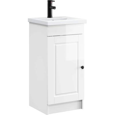 vidaXL Баня с мивка Бял гланц 42 x 40 x 84, 5 см Инженерна дървесина (890058)