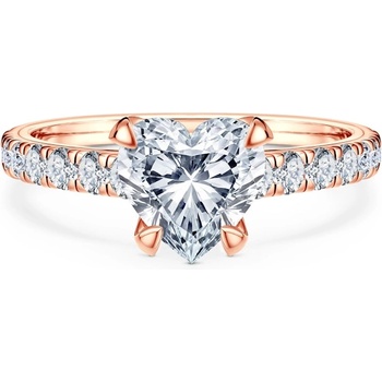 SAVICKI Годежен пръстен Share Your Love: розово злато, лабораторни диаманти с шлифовка "сърце