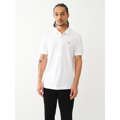 True Religion Блуза с яка True Religion Men's Patched Logo Short Sleeve Polo Shirt - Optic White