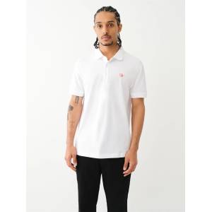 True Religion Блуза с яка True Religion Men's Patched Logo Short Sleeve Polo Shirt - Optic White