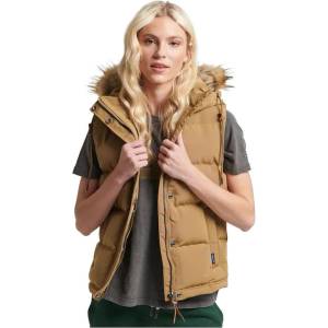 SUPERDRY Потник Superdry Vintage Everest Faux Fur vest - Brown (Sandstone)