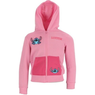 Lilo A Stitch mikina na zip s kapucí růžová