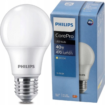 PHILIPS LED žiarovka CorePro E27 4,9 W 470lm 2700K