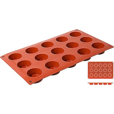 Contacto Silikonová forma na 15 Petit Fours o průměru 40 mm 6635/415 terakotová