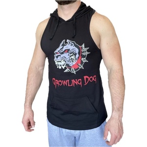 Musashi Потник Growling Dog с качулка - Черен / Tank Top Growling Dog with Hoodie - Black M