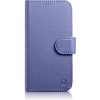 ICARER Флип кейс 2в1 от естествена кожа iCarer Wallet Case за iPhone 14 Pro, Anti-RFID, светлолилав, (WMI14220726-LP) (WMI14220726-LP)