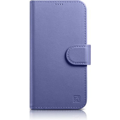 ICARER Флип кейс 2в1 от естествена кожа iCarer Wallet Case за iPhone 14 Pro, Anti-RFID, светлолилав, (WMI14220726-LP) (WMI14220726-LP)