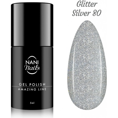 NANI Gel lak Amazing line Glitter Silver 5 ml