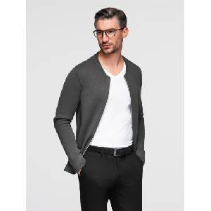Ombre Clothing Мъжки пуловер на цип - графитов V2 OM-SWZS-0146 Ombre Clothing Ombre Clothing | Siv | МЪЖЕ | L