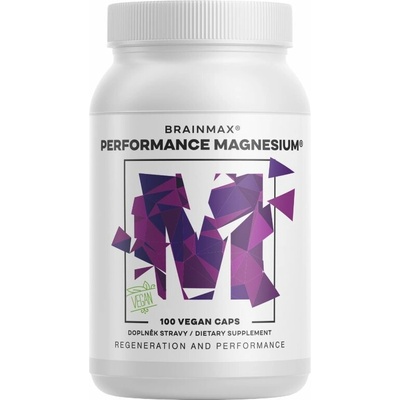 BrainMax Performance Magnesium® 1000 mg Hořčík 200 mg + Vitamín B6 P5P 100 vegan kapsúl