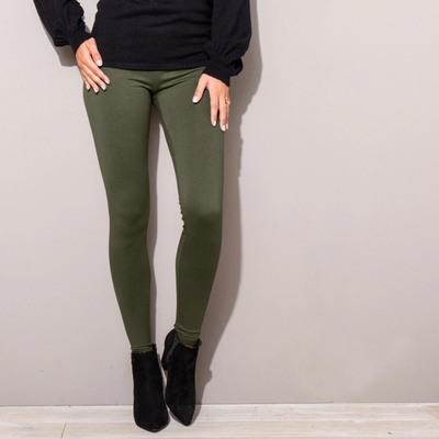 Blancheporte Súprava 2 legín s pružným pásom khaki+čierna