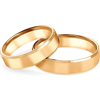 SAVICKI Сватбени халки: жълто злато, скосени, 5 мм