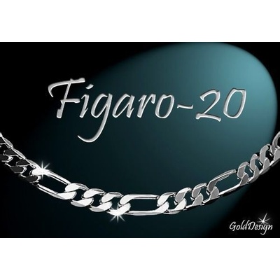 Gold Design Figaro 20 rhodium GD377