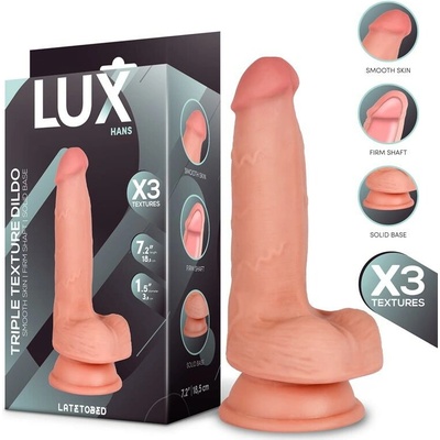 LATETOBED Dildo LUX Hans s trojitou hustotou a varlaty 18,5 cm