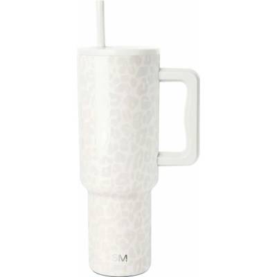 Simple Modern Trek termohrnek s boční rukojetí 1,18 l Cream Leopard