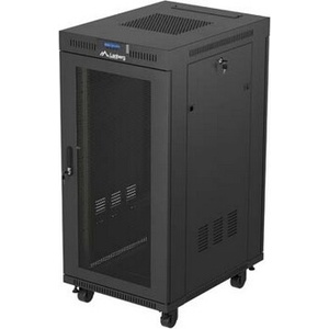 Lanberg Комуникационен шкаф Lanberg Rack Cabinet 19" Free-Standing 24U/600X800 (FlAT Pack) With Mesh Door LCD Black V2 (FF01-6824-23BL)