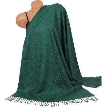 Кашмирен шал в зелено с малки камъчета