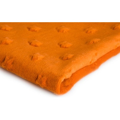 Látka minky hvězdy, 320 g/m², šíře 155 cm, metráž, pomerančová