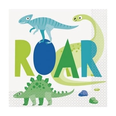 Unique Ubrousky papírové Dino Roar 16ks 33x33cm
