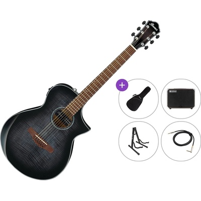 Ibanez AEWC400-TKS Premium SET Transparent Black Sunburst Електро-акустична китара Джъмбо