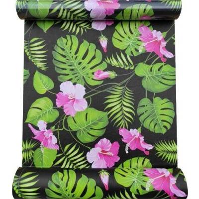 IMPOL TRADE T37 Samolepící fólie listy monstera na černém podkladu 45 cm x 10 m