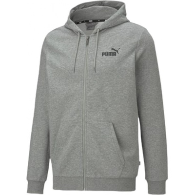 Puma pánska mikina ESS Small Logo FZ Hoodie TR sivá/biela