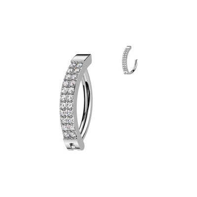 Šperky4U piercing do pupíku se štítem a zirkony WP0089