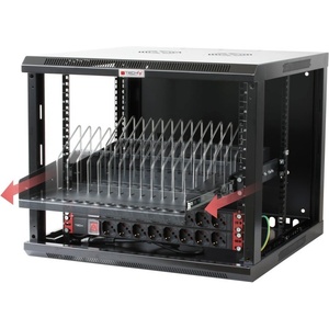 TECHLY I-CABINET-TRAY14BK Изтегляема рафтова полица за мобилни устройства с 14 слота (I-CABINET-TRAY14BK)