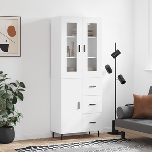 vidaXL Висок шкаф, бял, 69, 5x34x180 см, инженерно дърво (3198481)