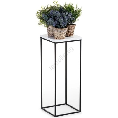 HowHomely Стойка за цветя BASICLOFT 60x24 черен/бял (DD0177)